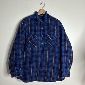 Coleman outdoors mens plaid flannel lined Shacket coat size Large